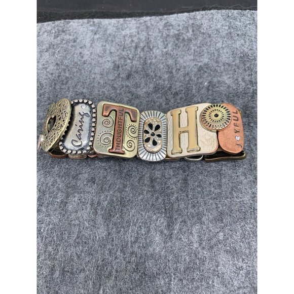 Mother Bracelet Stretch Bracelet  7" Gold and Silver Tones - Picture 2 of 6